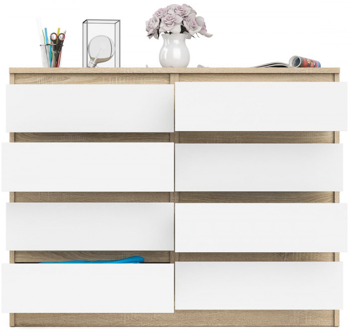 Мори Комод МК1200.8, дуб сонома/белый
