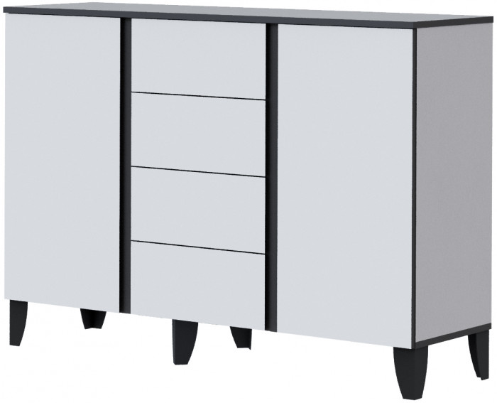 Амара Комод белый/серый графит