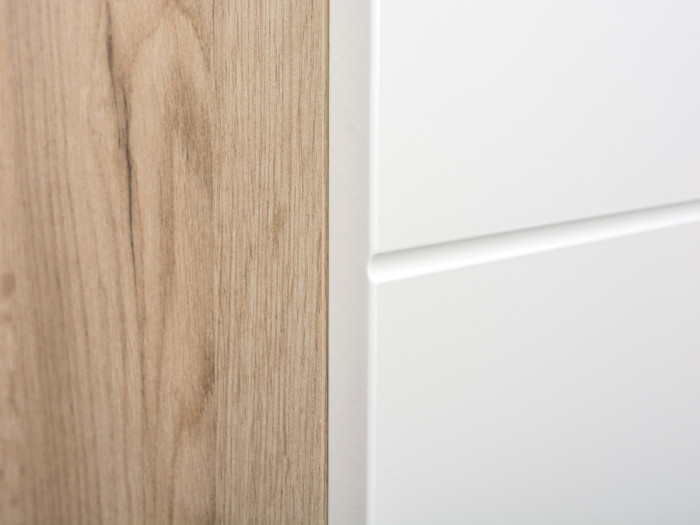 Лайн Прихожая № 10, дуб крафт серый/фасады МДФ белый глянец