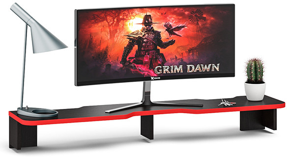 Надстройка для стола компьютерного С-МД-СК5-1400, венге/кромка красная