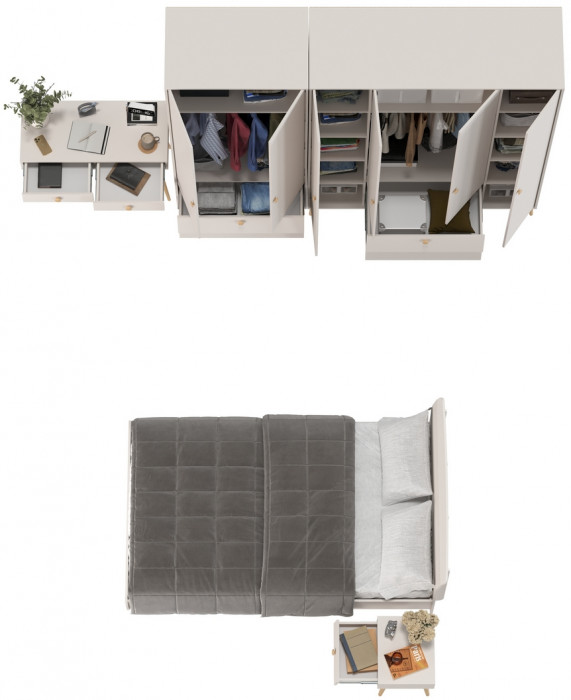 Афина Спальня 40-1200, кашемир серый