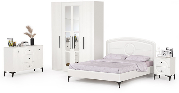 Валенсия Спальня № 31, ЛДСП белый шагрень/МДФ белый шагрень