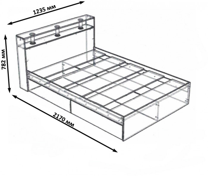 Камелия Кровать 1200, дуб сонома