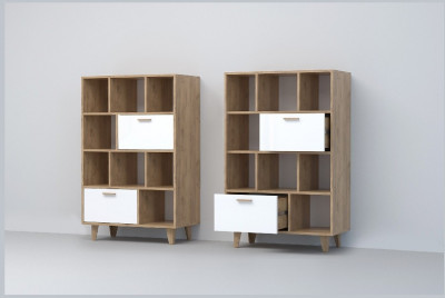 Эго Комод К-1 НГ (Глянец Белый/Дуб Крафт Золотой)