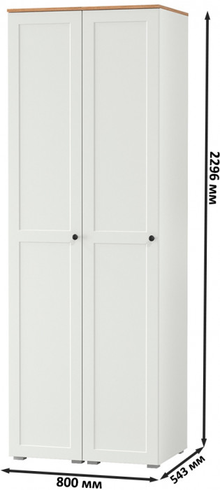 Остин 13.225 Шкаф-пенал 2 шт., белый шагрень/дуб крафт золотой