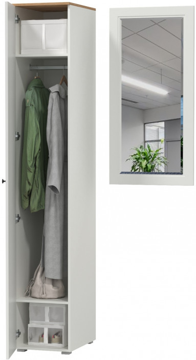 Остин Прихожая 12, белый шагрень/дуб крафт золотой