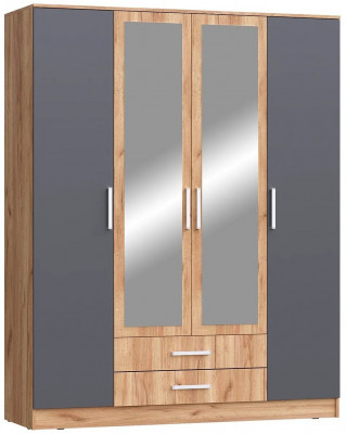 Мартина Шкаф для одежды 4-дверный (Крафт / Графит)