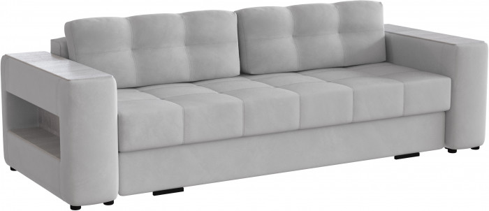 Диван раскладной Доро, светло-серый/мдф холст белый