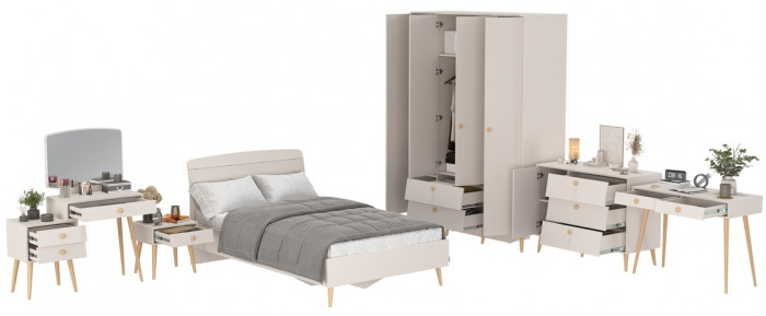 Афина Спальня 35-1200, цвет кашемир серый, сп.м. 1200х2000 мм., б/м, основание есть - фанера