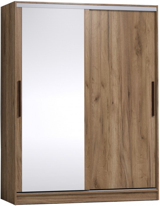 Шкаф-купе с зеркалом Стрике 1600 Дуб табачный Крафт