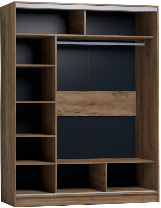 Шкаф-купе с зеркалом Стрике 1600 Дуб табачный Крафт