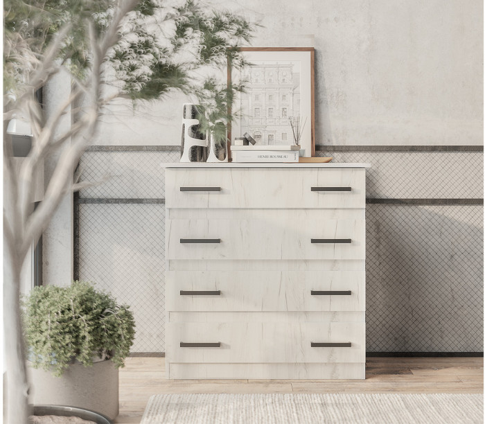 Комод Стандарт №6, Дуб крафт белый