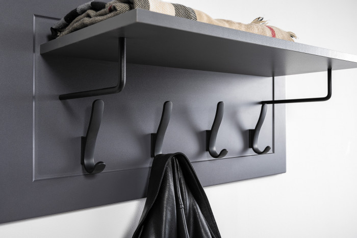 Остин Прихожая 51, цвет серый графит/дуб крафт золотой, ШхГхВ 240х54,3х229,6 см., универсальная сборка