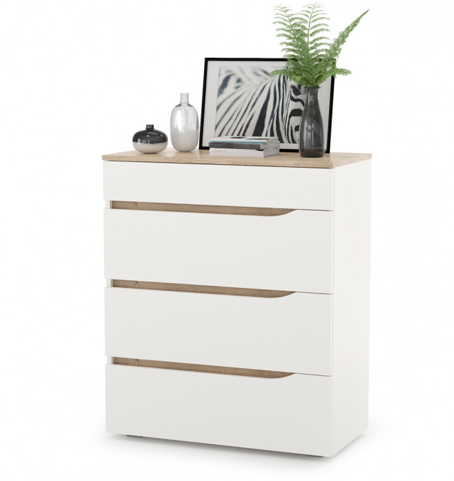 Муссон 13.97 Комод + 16.03 Тумба, белый/дуб эндгрейн элегантный