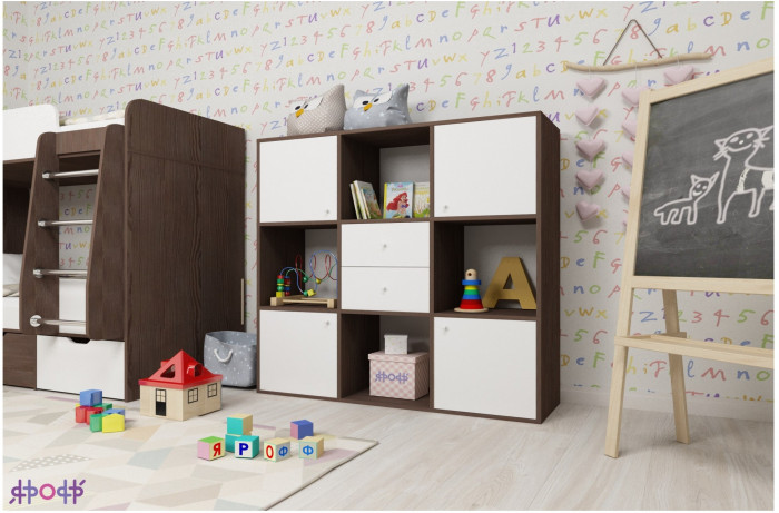 Стеллаж Джери (Белое дерево/Дуб молочный)