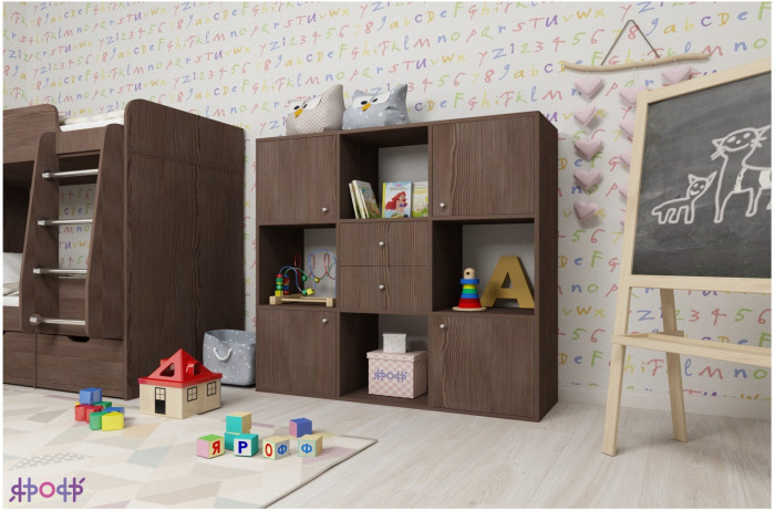 Стеллаж Джери (Белое дерево/Дуб молочный)