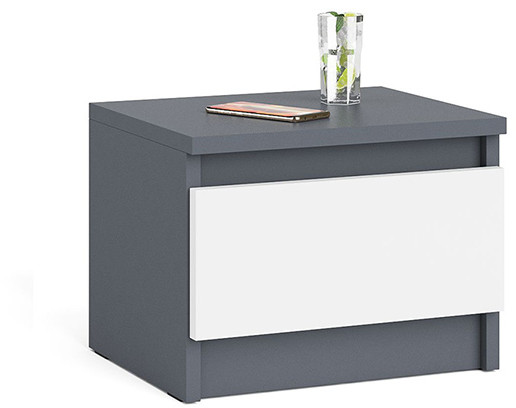 Мори Тумба прикроватная ТПМ400.1, цвет графит/белый, ШхГхВ 40,4х34,6х30 см.