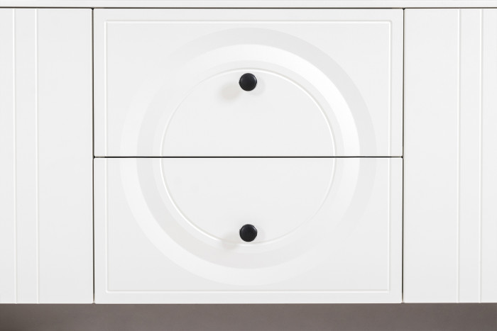 Валенсия Гостиная № 056, ЛДСП белый шагрень/МДФ белый шагрень