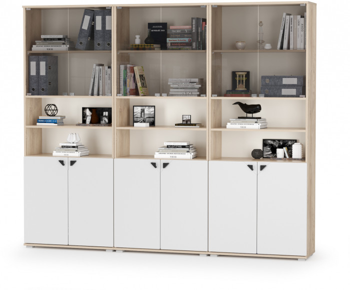 Бостон № 51, дуб эндгрейн элегантный/фасады МДФ милк рикамо софт