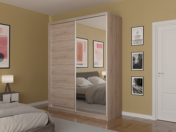 Шкаф-купе Лаурус 2 Сонома Светлый 160х58х220 см