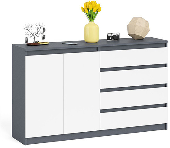 Мори Комод МК1600.1, графит/белый