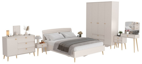 Афина Спальня 02-1600, цвет кашемир серый, сп.м. 1600х2000 мм., б/м, основание есть - фанера