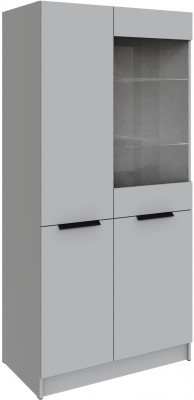 Шкаф Мадрид (0,9) с 1 витриной, Камень серый