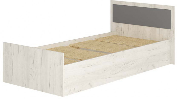 Кровать без основания 0,9 м "Фиеста" дуб крафт белый
