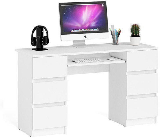 Мори Стол компьютерный МС-2, цвет белый, ШхГхВ 135,4х50х76,6 см.