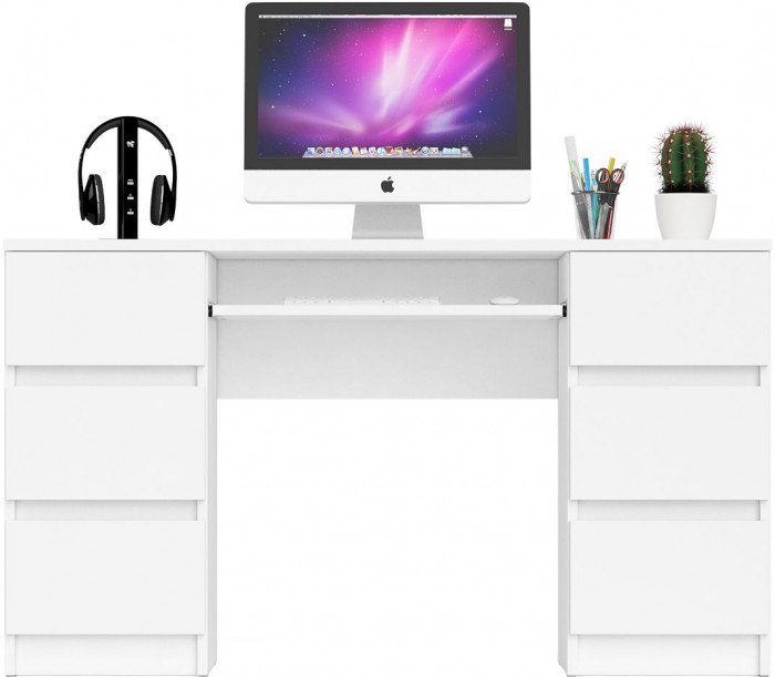 Мори Стол компьютерный МС-2, цвет белый, ШхГхВ 135,4х50х76,6 см.