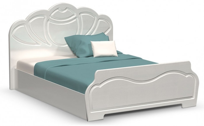 Гармония Кровать 1,4м (Белый глянец холодный, белый) (Белый)