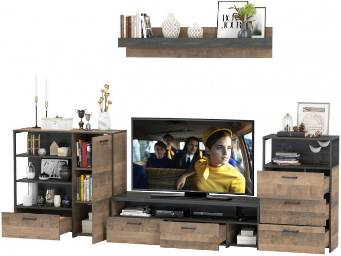 Трувор Гостиная 012, дуб гранж песочный/интра