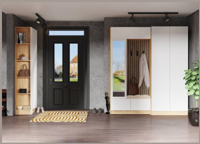 Модульная прихожая "Руэлла", набор 1 - Крафт золотой/Белый