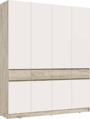 Роджинамиф Шкаф 4-х створчатый, Крафт серый/Кашемир