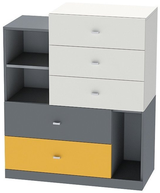 Модульная детская Клео набор 3 (Графит/Миндаль/Солнечный)