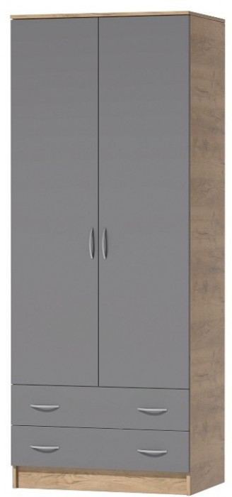 Кэт-7 Шкаф 2 створчатый (Крафт золотой / Графит)