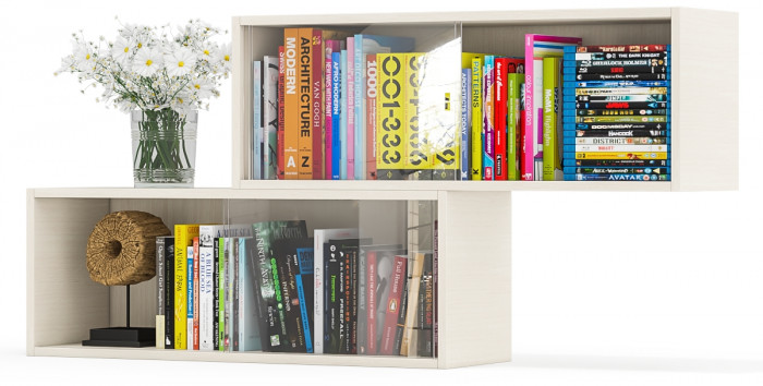 Две полки книжных С-МД-КН01, дуб