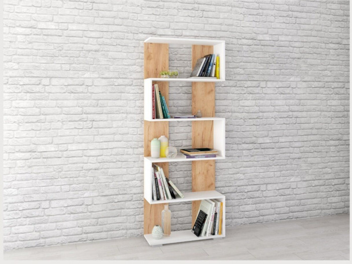 Стеллаж Ромео-1 белый/дуб крафт золотой