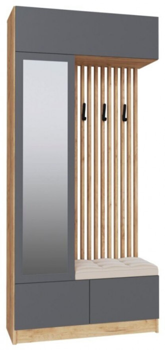 Модульная прихожая "Руэлла", набор 2 - Крафт золотой/Графит