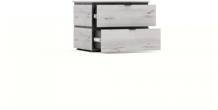 Тумба прикроватная 2 ящика "Ривьера" - Канадский дуб арктик/Бетон спаркс