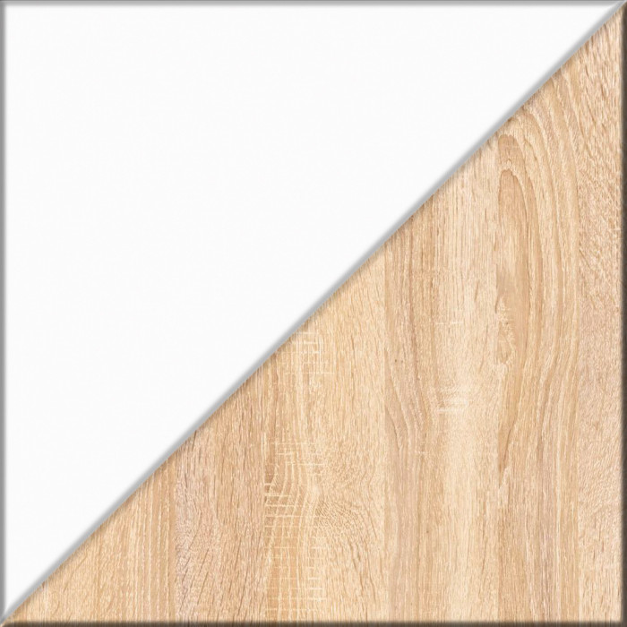 Прихожая П-6 Компоновка № 46, дуб сонома/фасады МДФ белое дерево фрезеровка ромб