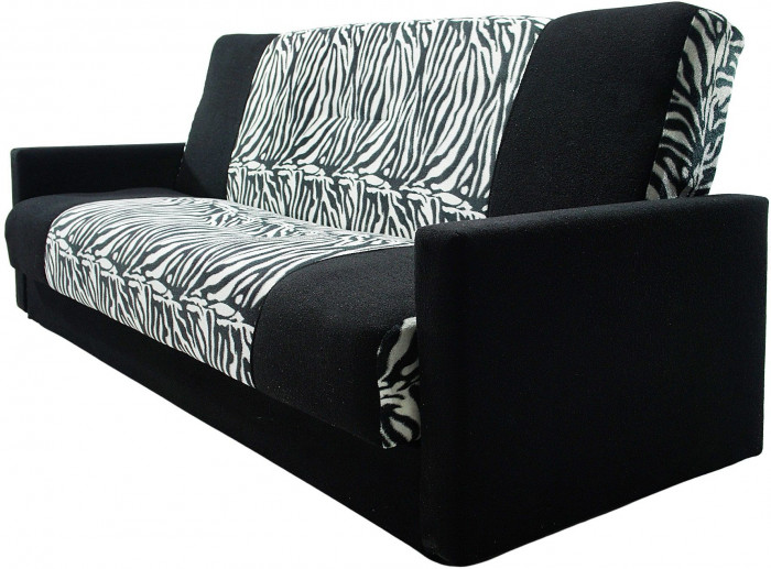 Раскладной диван-кровать, прямой, книжка, велюр, Честер зебра 120