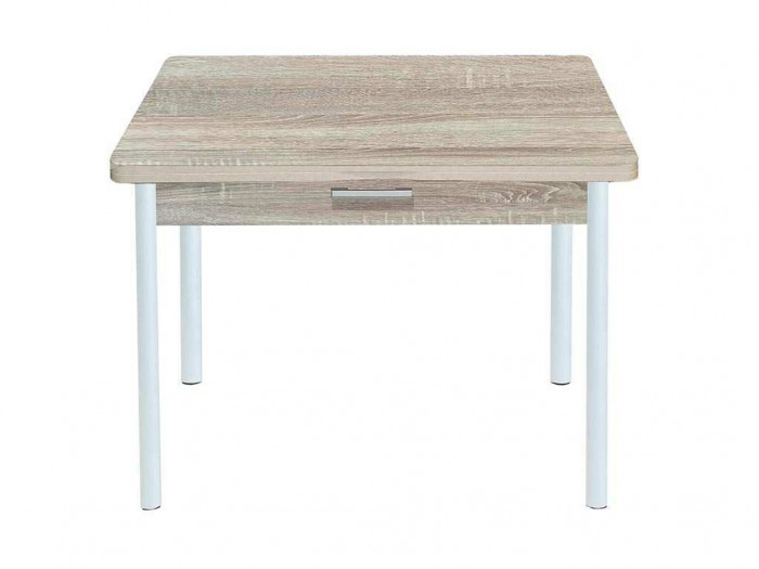 Симпл стол обеденный раскладной с ящиком / Дуб сонома/белый