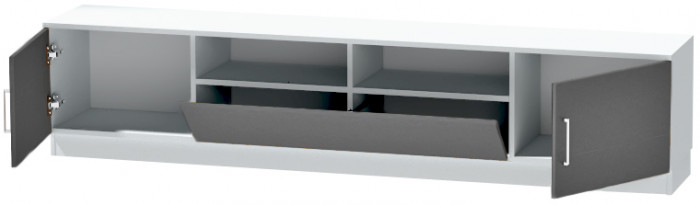 Тумба-3 под ТВ напольная "Иннэс-7", Белый/Графит