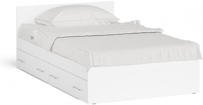 Мори Кровать с ящиками 1200, белый