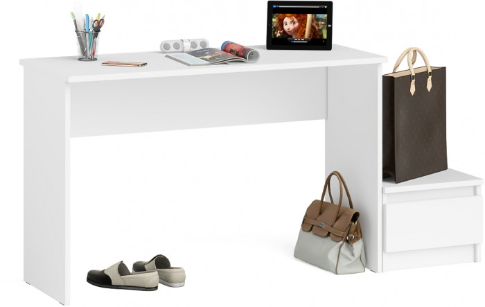 Мори письменный стол МСП1200.1 + Тумба ТМП400.1, белый