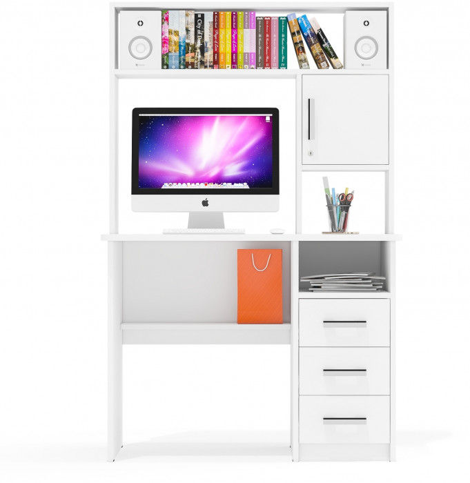 компьютерный стол С-МД-СК9, белый шагрень