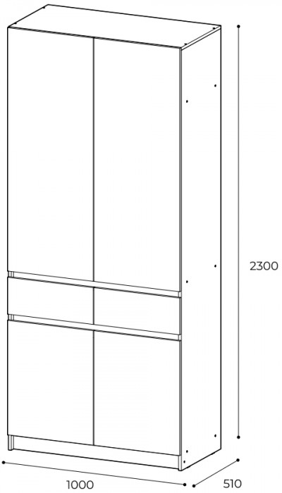 Шкаф распашной Стоуби ШК-1000 дуб крафт /графит