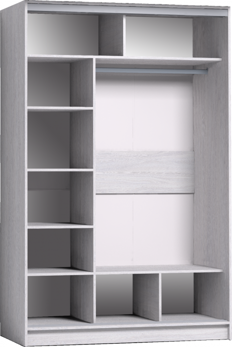 Шкаф-купе с зеркалом Стрике 1350 Ясень Анкор светлый