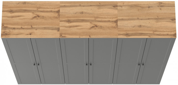 Остин 13.224 Шкаф 3 шт., цвет серый графит/дуб крафт золотой, ШхГхВ 240х54,3х229,6 см.